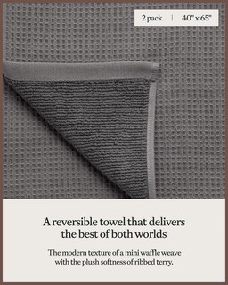 Foto 3 | Foto 3 | Toallas De Baño Cozy Earth Waffle 60% Algodón 40% Viscosa Y Bambú - Venta Internacional.