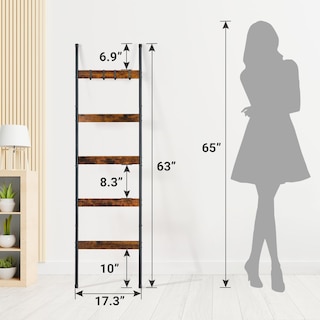 Foto 4 | Foto 4 | Soporte Para Colcha Blanket Ladder Elyken De 5 Niveles Con 4 Ganchos Color Marrón Rústico - Venta Internacional.