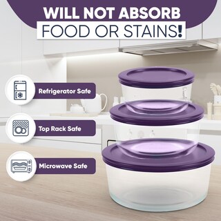 Foto 4 | Foto 4 | Tapas De Repuesto Para Recipientes Pyrex De 2/4/7 Tazas (moradas) (6 Unidades) - Venta Internacional.