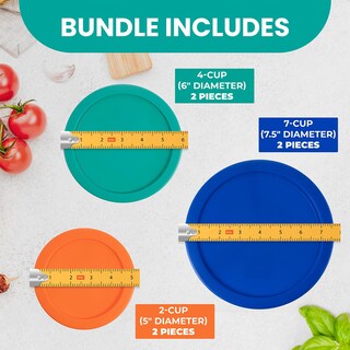 Foto 3 | Foto 3 | Juego De 6 Tapas De Repuesto Para Recipientes Pyrex Sin Bpa - Venta Internacional.