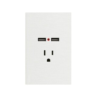 Foto 1 | Foto 1 | Placa Con 1 Contacto Y 2 Entradas Usb Lucek Línea Flat Blanco