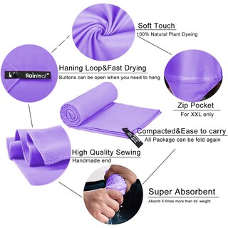 Foto 3 | Foto 3 | Toalla De Microfibra Rainleaf De Secado Rápido Superabsorbente 40 X 72 Cm - Venta Internacional.