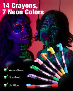 Foto 3 | Foto 3 | Pintura Facial Creamify Que Brilla En La Oscuridad Color Negro Claro Neón 14 Unidades - Venta Internacional.