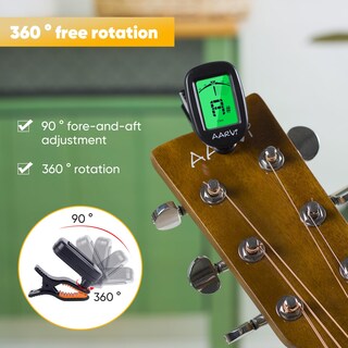 Foto 5 | Foto 5 | Paquete De 2 Afinadores De Guitarra Clip On Aarvi Para Todos Los Instrumentos Con Púas - Venta Internacional.