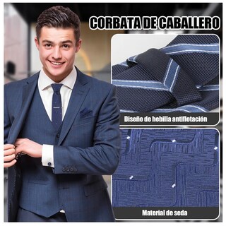 Foto 2 | Foto 2 | Set De Corbata Formal De 8 Cm Eo Safe Imports Esi-21706 Azul