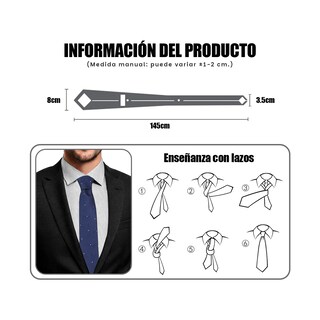 Foto 4 | Foto 4 | Set De Corbata Formal De 8 Cm Eo Safe Imports Esi-21706 Azul