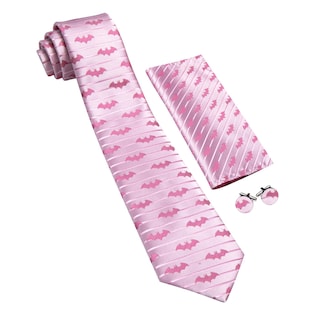 Foto 2 | Foto 2 | Conjunto De Corbatas Barry.wang Para Halloween En Forma De Murciélago Rosa Con Clip - Venta Internacional.