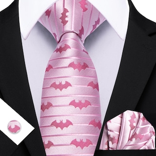Foto 3 | Foto 3 | Conjunto De Corbatas Barry.wang Para Halloween En Forma De Murciélago Rosa Con Clip - Venta Internacional.