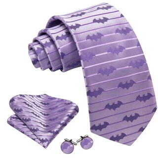 Foto 2 | Foto 2 | Set De Murciélagos Tie Barry.wang Para Halloween Color Lavanda Con Clip Para Corbata Para Hombre - Venta Internacional.