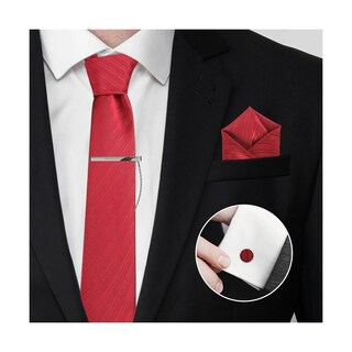 Foto 2 | Foto 2 | Set De Corbata Formal De 8 Cm Eo Safe Imports Esi-21708 Rojo