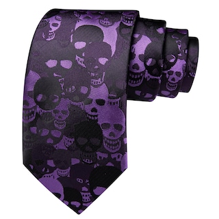 Foto 4 | Foto 4 | Set Tie Barry.wang De Seda Negra Con Calavera De Halloween Para Hombre - Venta Internacional.