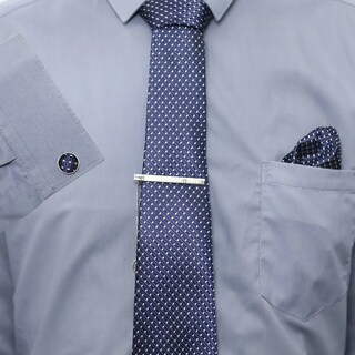 Foto 3 | Foto 3 | Set Corbata Pañuelo Mancuernilla Hombre 5 Piezas Estilo A Eo Safe Imports Esi-21710 Azul