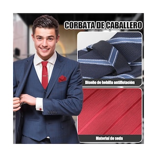 Foto 2 | Foto 2 | Set De Corbata Formal De 8 Cm Eo Safe Imports Esi-21707 rojo