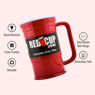 Foto 3 | Foto 3 | Taza De Cristal Red Cup Living 710 Ml Irrompible 24 Onzas - Venta Internacional.