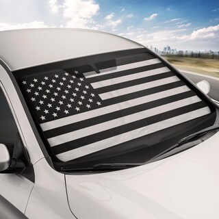 Foto 3 | Foto 3 | Parasol Para Parabrisas De Coche Motor Trend Ee. Uu. Bandera Negra Americana - Venta Internacional.