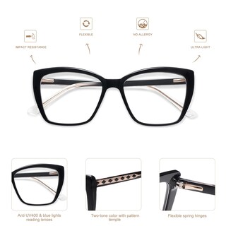Foto 5 | Foto 5 | Gafas De Lectura Con Luz Azul Amomoma Trendy Tr90 De Gran Tamaño - Venta Internacional.