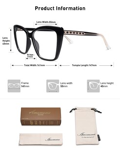 Foto 6 | Foto 6 | Gafas De Lectura Con Luz Azul Amomoma Trendy Tr90 De Gran Tamaño - Venta Internacional.