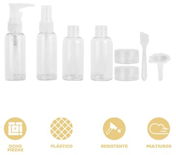 Foto 3 | Foto 3 | Kit De Viaje Xtellar Premium Con Botellas Recargables De Plástico - 8 Piezas Indispensables