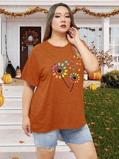 Foto 3 | Foto 3 | Camiseta Mk Shop Limited Para Mujer Talla Grande Con Estampado De Halloween - Venta Internacional.