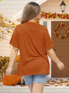Foto 4 | Foto 4 | Camiseta Mk Shop Limited Para Mujer Talla Grande Con Estampado De Halloween - Venta Internacional.