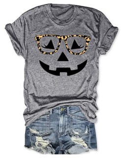 Foto 1 | Foto 1 | Camiseta Ymoshoe Para Mujer Mandala De Otoño Calabaza Halloween Gris - Venta Internacional.