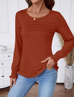 Foto 4 | Foto 4 | Blusa Lomon Para Mujer  Manga Larga  Fruncida  Color Caramelo - Venta Internacional.