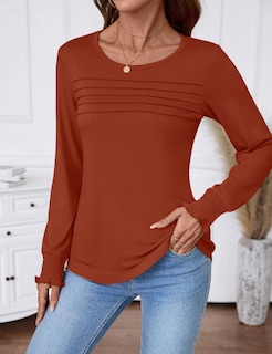 Foto 4 | Foto 4 | Blusa Lomon De Manga Larga Para Mujer Color Caramelo Moda De Otoño 2025 - Venta Internacional.