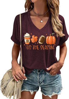 Foto 2 | Foto 2 | Camisa Kyvpo Tis The Season Con Cuello En V Para Mujer Halloween - Venta Internacional.