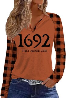 Foto 1 | Foto 1 | Camisa Earlymemb Para Mujer Cuello En V Cuello En V Otoño Salem Witch Xxl - Venta Internacional.