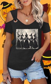 Foto 2 | Foto 2 | Camiseta Knbuo Para Mujer Will Be Girls Witch Halloween M - Venta Internacional.