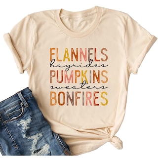 Foto 1 | Foto 1 | Camisa Ykomow Fall Pumpkin Para Mujer Otoño Y Halloween (talla S Crema) - Venta Internacional.