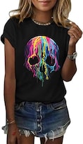Camiseta Nigbriz Colorida Melting Skull Para Mujer  Halloween Xl - Venta Internacional.