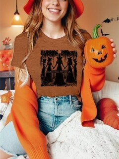 Foto 4 | Foto 4 | Camiseta Jiagena Halloween Witch Vintage Para Mujer - Venta Internacional.