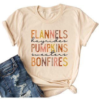 Foto 1 | Foto 1 | Camisa Ykomow Fall Pumpkin Para Mujer Casual Otoño Halloween Color Crema - Venta Internacional.