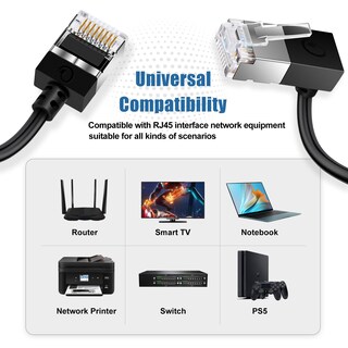 Foto 7 | Foto 7 | Cable Ethernet Dutevolns Ultra Thin Cat 6 90° Hacia Abajo 3 M Blanco - Venta Internacional.