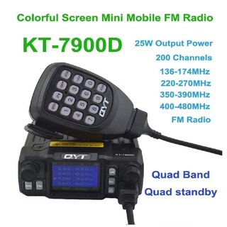 Foto 3 | Foto 3 | Mini Radio Móvil Qyt Kt-7900d De 25 W Cuádruple Banda Modo De Espera - Venta Internacional.