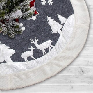Foto 4 | Foto 4 | Falda Con Diseño De Árbol De Navidad 7 Felicity Fur Rústica Blanca Con Estampado - Venta Internacional.