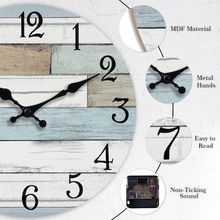 Foto 5 | Foto 5 | Reloj De Pared Kecyet  Funciona Con Pilas  35 Cm  Diseño Costero Silencioso - Venta Internacional.