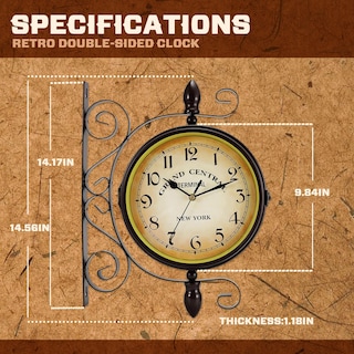 Foto 6 | Foto 6 | Reloj De Pared Whelpaw De Doble Cara Estilo Vintage Europeo - Venta Internacional.