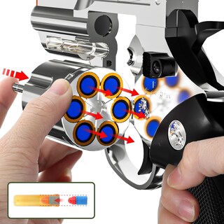Foto 3 | Foto 3 | Revólver De Juguete Monoinfantil Plateado Con Funda Y 40 Balas - Venta Internacional.