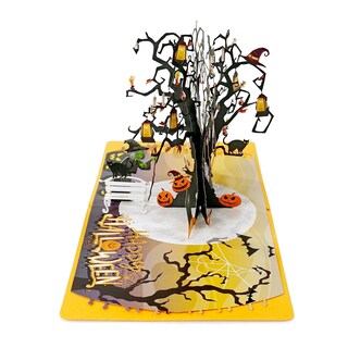 Foto 6 | Foto 6 | Tarjeta De Felicitación Con Diseño De Árbol Fantasma Con Forma De Truco O Trato Para Halloween Diseño 3d - Venta Internacional.