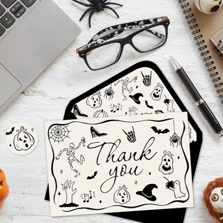 Foto 5 | Foto 5 | Tarjetas De Agradecimiento De Halloween De Whaline 24 Unidades 10 X 15 Cm - Venta Internacional.