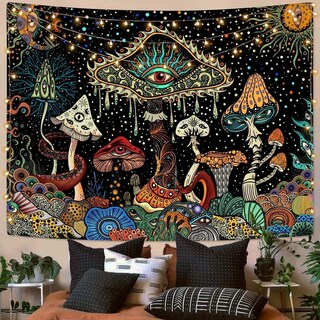 Foto 2 | Foto 2 | Tapiz Yeoiat Mushroom Hippie Para Dormitorio 150 X 200 Cm - Venta Internacional.