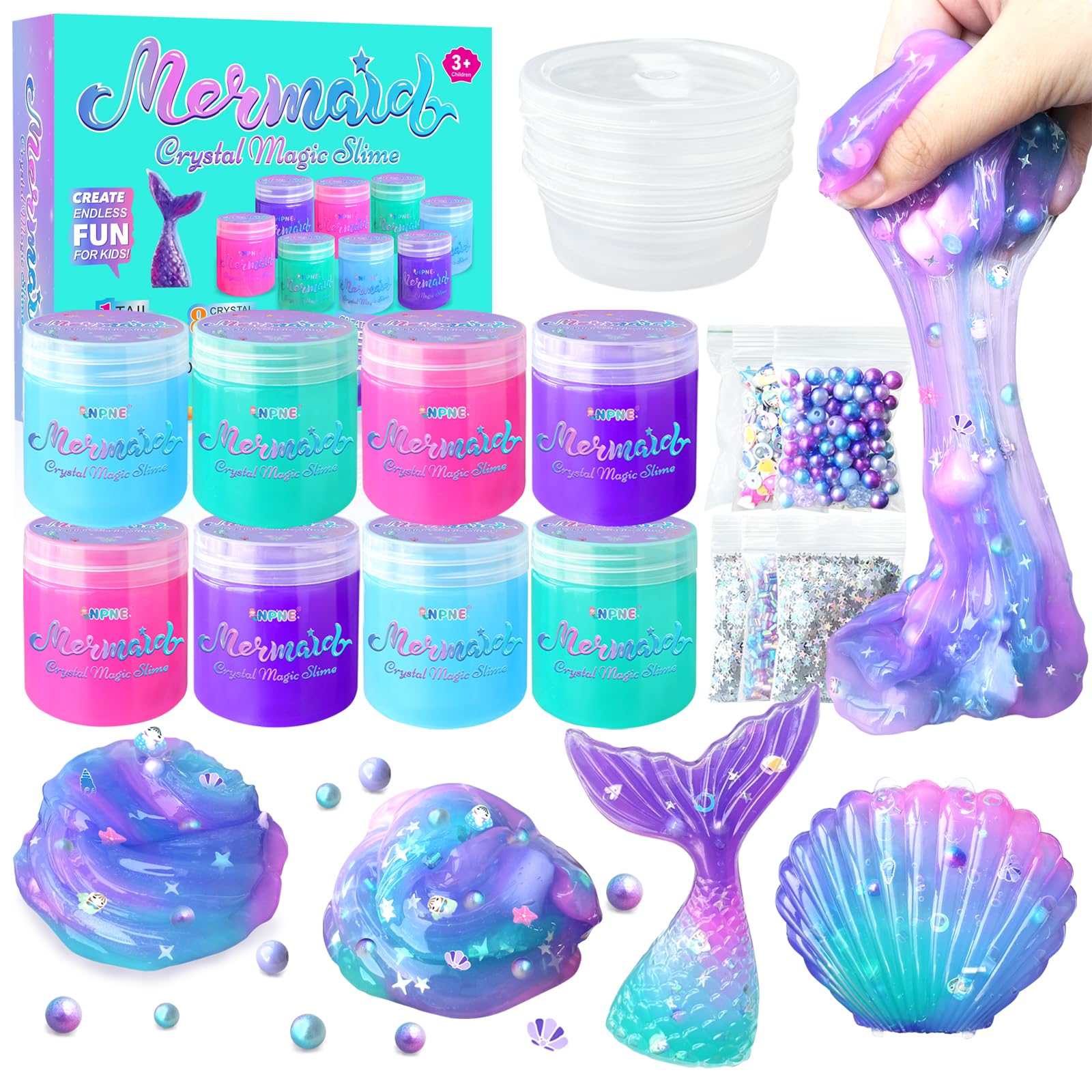Slime Kit Npne Mermaid Diy Con Cubos De Gelatina De Espuma Con