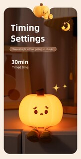 Foto 4 | Foto 4 | Lámpara Nocturna Atsui Pumpkin Halloween Led Squishy Recargable - Venta Internacional.