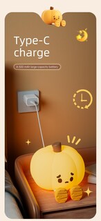 Foto 5 | Foto 5 | Lámpara Nocturna Atsui Pumpkin Halloween Led Squishy Recargable - Venta Internacional.
