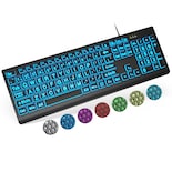 Teclado Retroiluminado Sablute Large Print Con Cable Usb Para Pc Portátil - Venta Internacional.