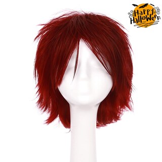 Foto 3 | Foto 3 | Peluca Benehair Corta Con Capas Puntiagudas De Anime Sintético Rojo Oscuro - Venta Internacional.