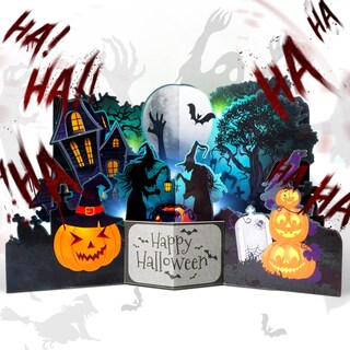 Foto 1 | Foto 1 | Tarjeta De Felicitación Apotodito 3d Desplegable Con Luces De Halloween Y Música - Venta Internacional.