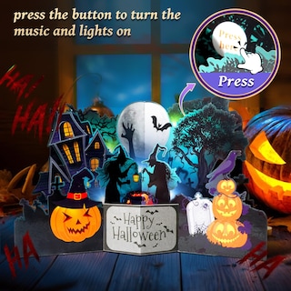 Foto 2 | Foto 2 | Tarjeta De Felicitación Apotodito 3d Desplegable Con Luces De Halloween Y Música - Venta Internacional.